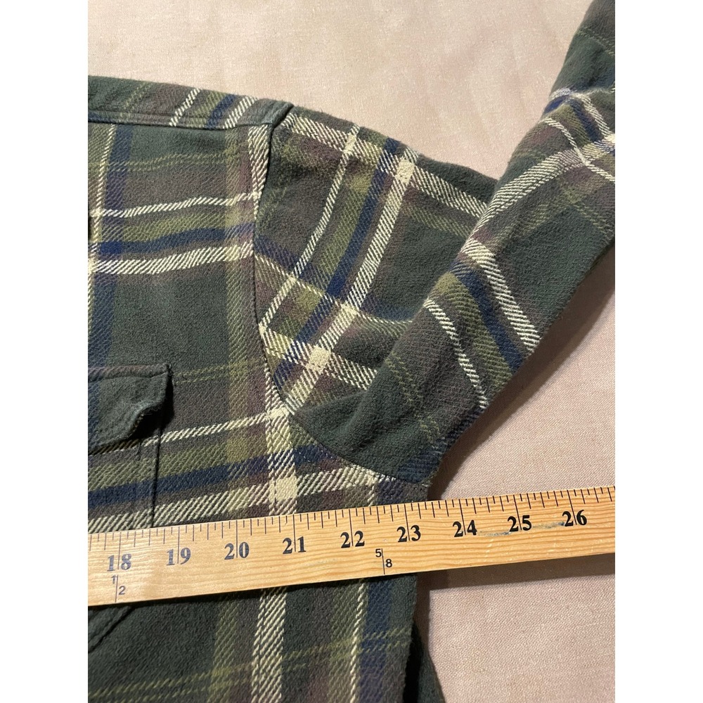 Orvis Heavyweight Flannel XL Green Plaid Side In-seam Pockets Fishing Outdoor - Picture 3 of 8